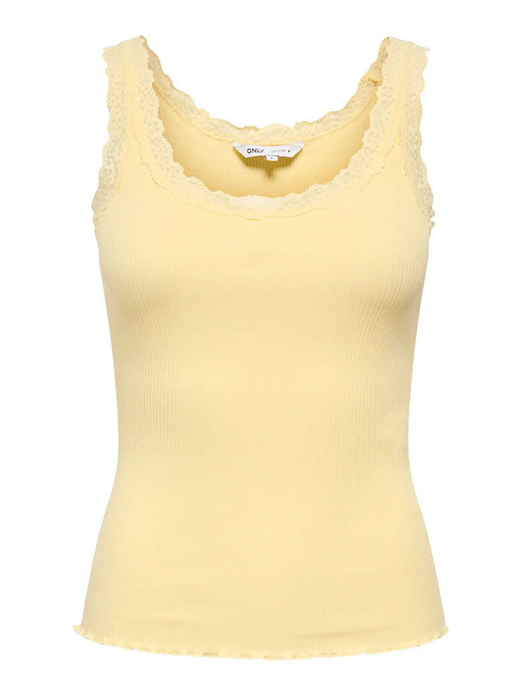 Onlsara Sharai Lace Trim Tank Top-Yellow