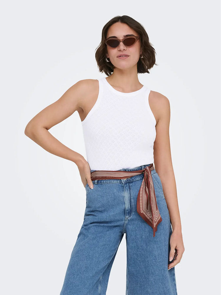 Onlmadison Tank Top-White