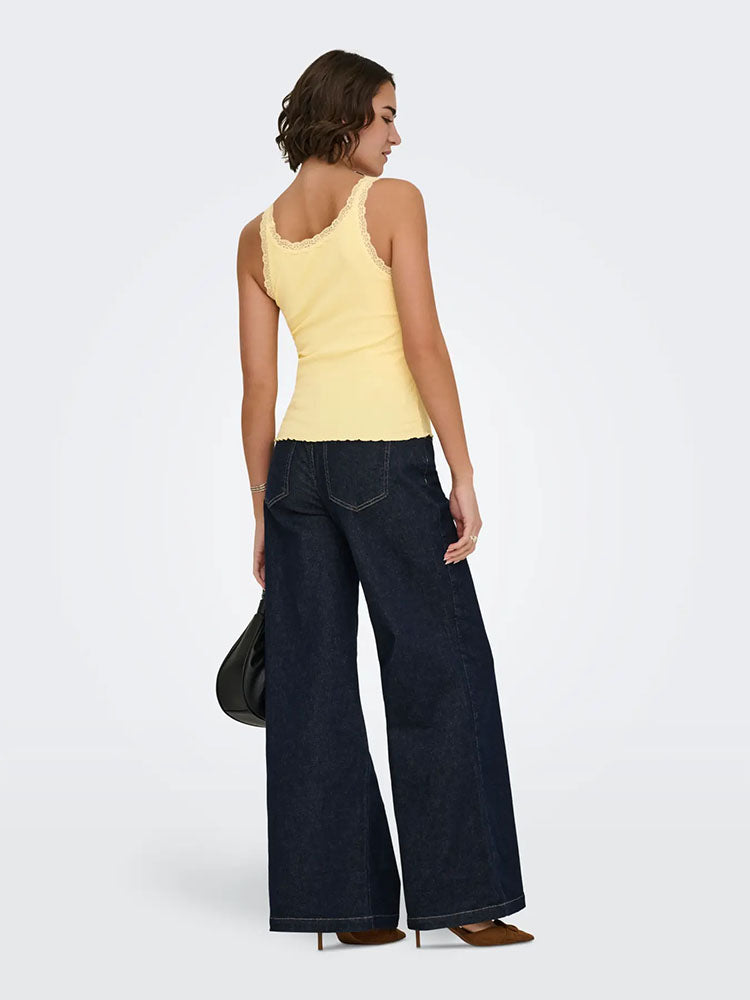 Onlsara Sharai Lace Trim Tank Top-Yellow