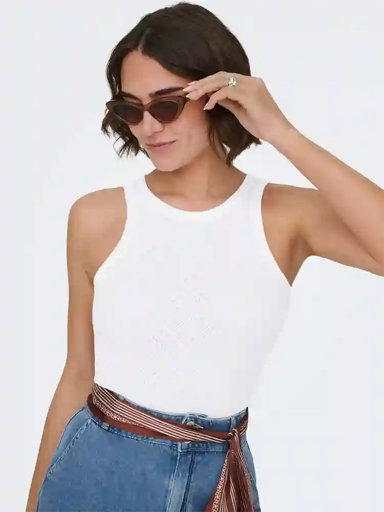 Onlmadison Tank Top-White