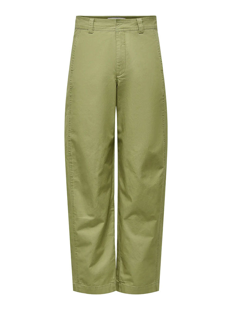 Jdyselma High Waist Barrel Trousers-Khaki