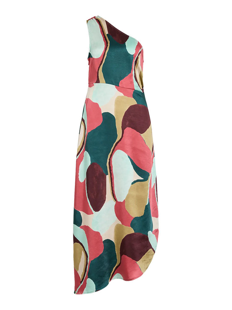 Visalmira One Shoulder Midi Dress