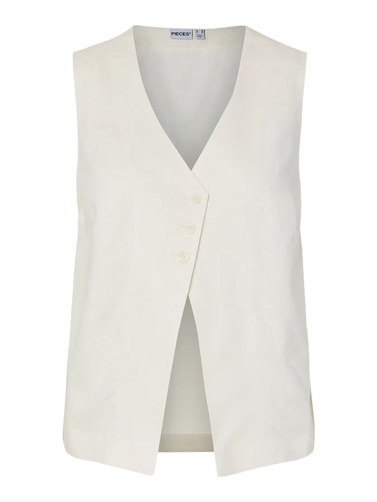 Pcawace Linen Waistcoat-Cream