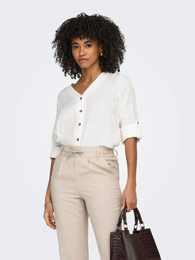 Onlthyra V-Neck Shirt-Off White