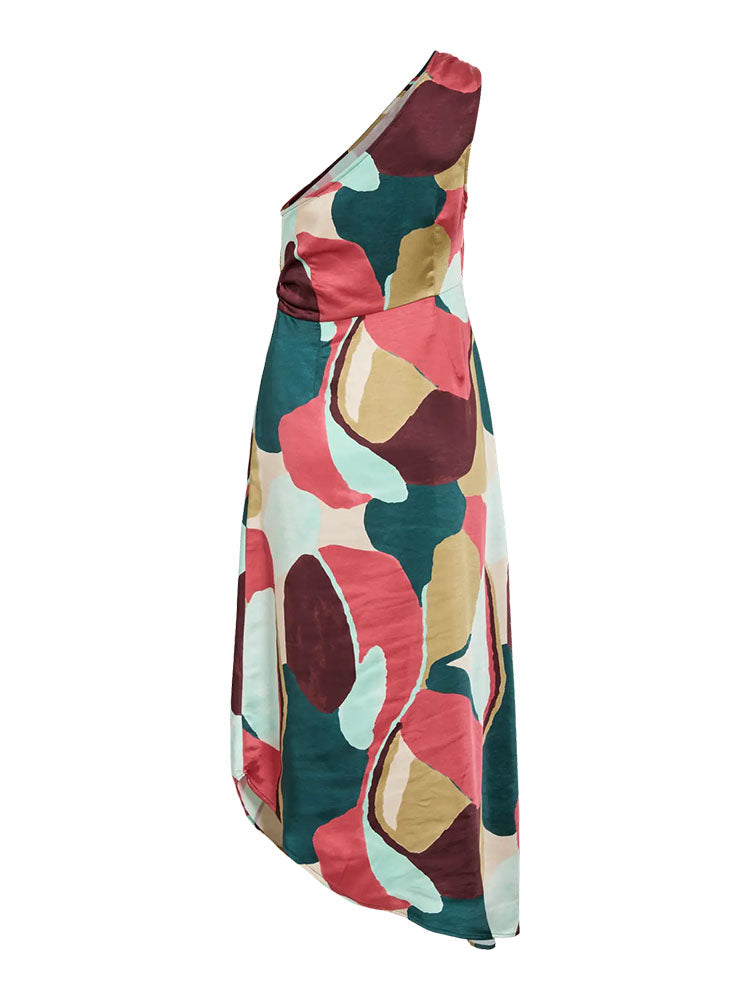 Visalmira One Shoulder Midi Dress