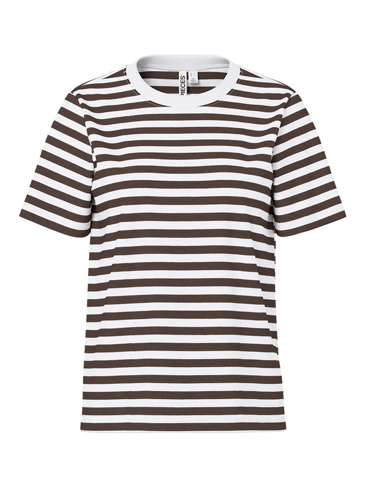 Pcria T-Shirt-Brown/ White Stripe