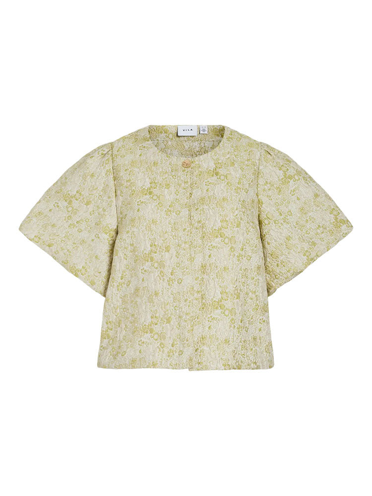 Vikaia Jacquard Bolero Jacket-Smoke Green