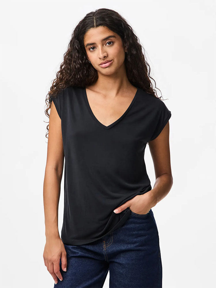 Pckamala V Neck T-Shirt-Black