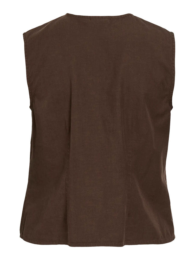 Vitevira Tiestring Top-Brown