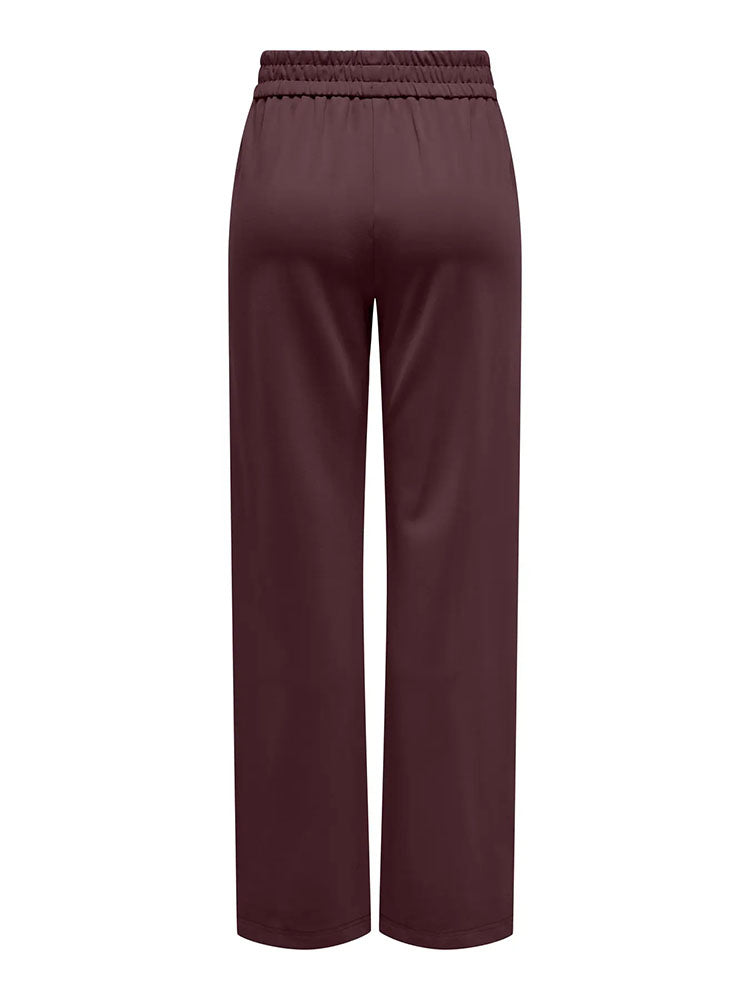 Onlpoptrash-Suki Mid Waist Wide Leg Trousers-Fudge