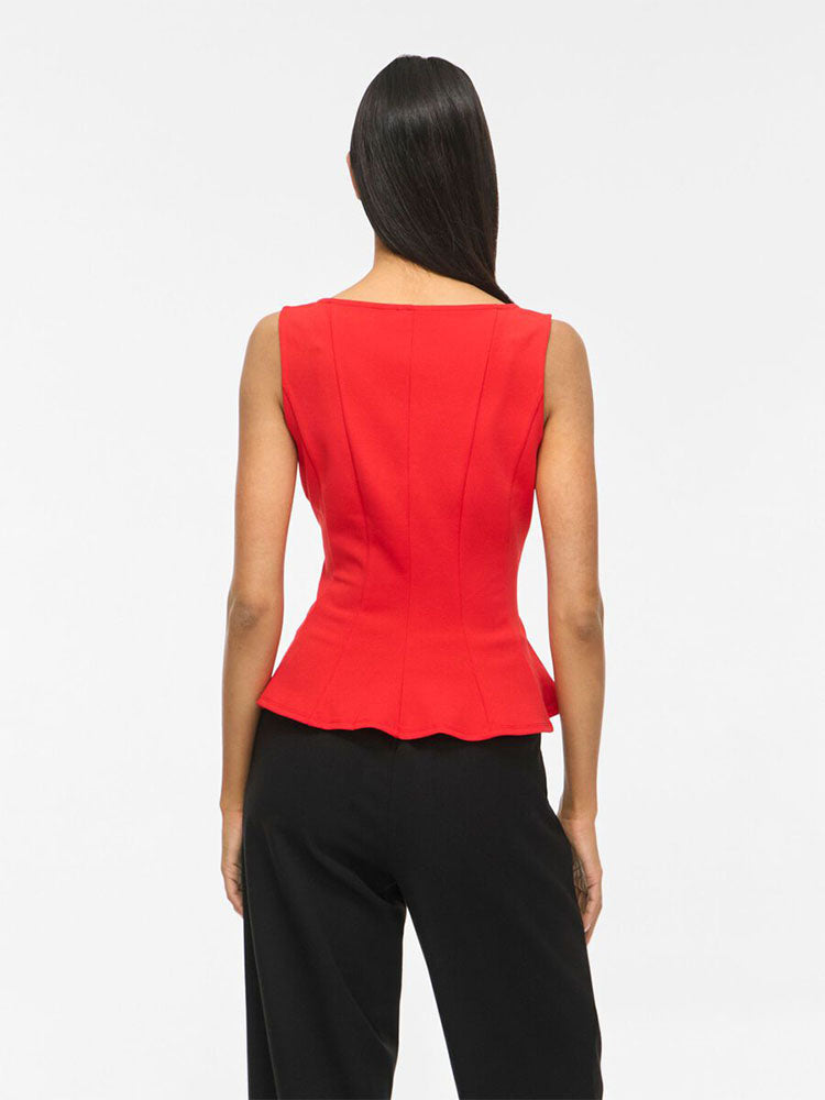 Viclara Boatneck Top-Red