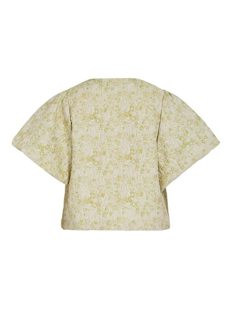 Vikaia Jacquard Bolero Jacket-Smoke Green