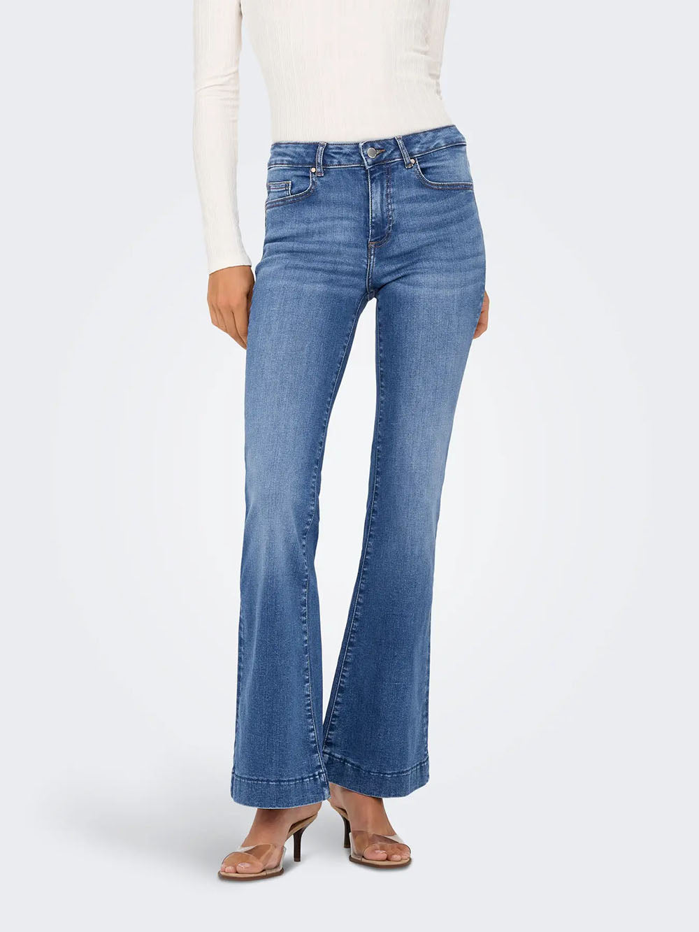 Onlblush Retro Flared Jeans-Medium Blue Denim