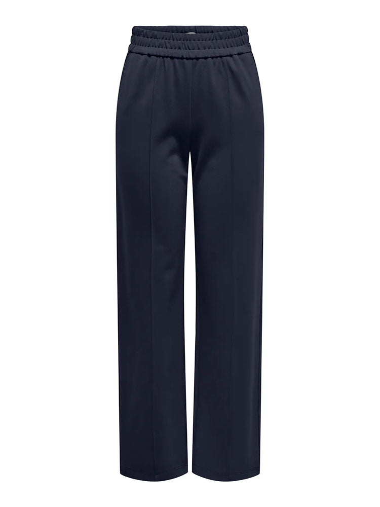 Onlpoptrash-Suki Mid Waist Wide Leg Trousers-Navy