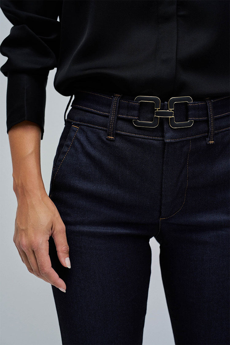 Salsa Secret Chino Push-In Flares-Indigo Denim