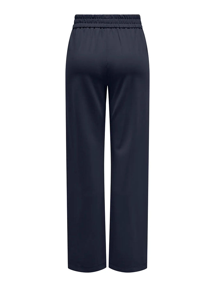 Onlpoptrash-Suki Mid Waist Wide Leg Trousers-Navy