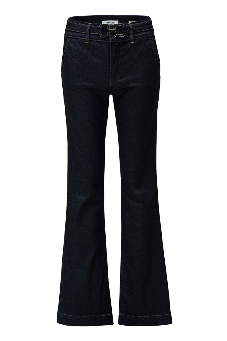 Salsa Secret Chino Push-In Flares-Indigo Denim