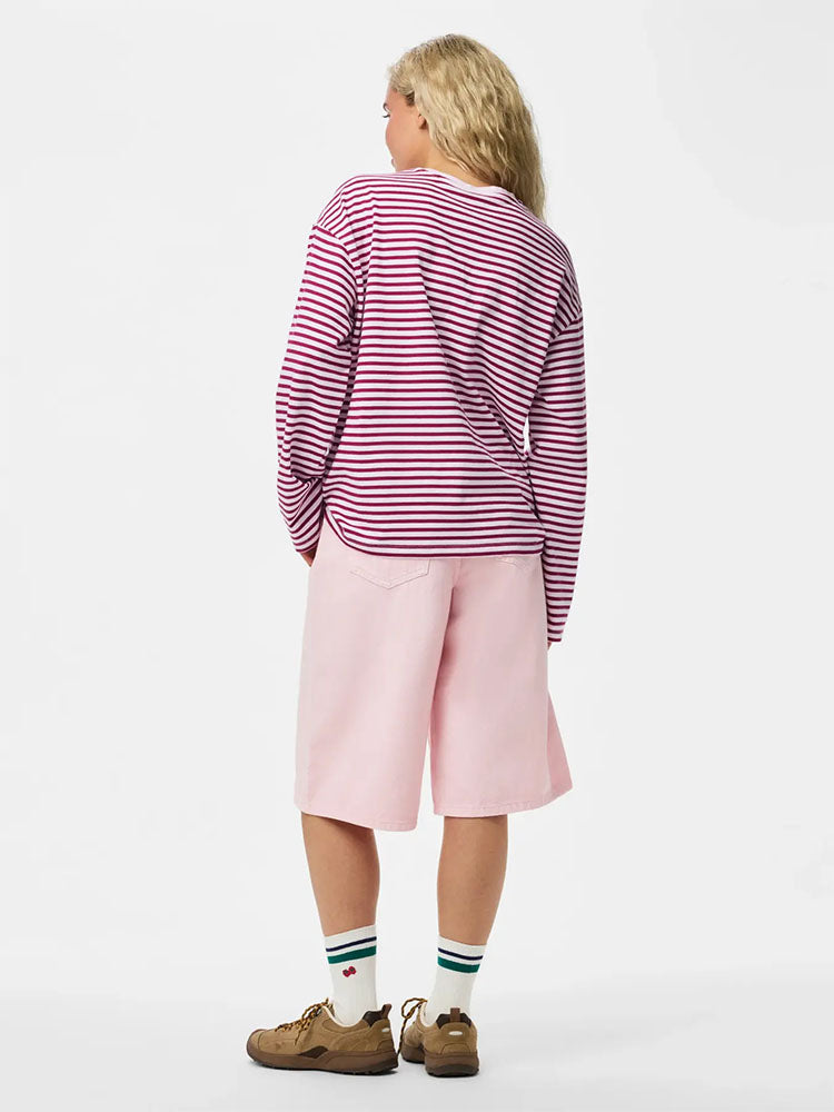 Pcselma Long Sleeve Top-Red/Pink Stripe