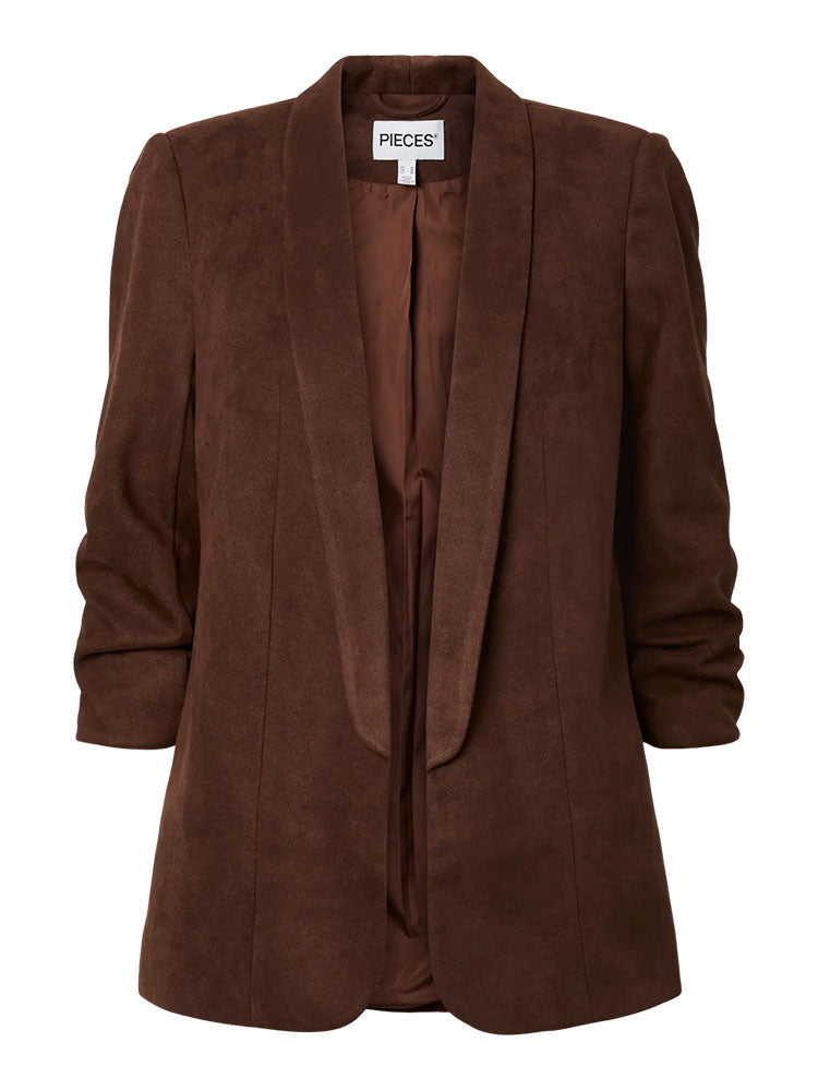 Pcbosella Faux Suede Blazer-Chicory Coffee