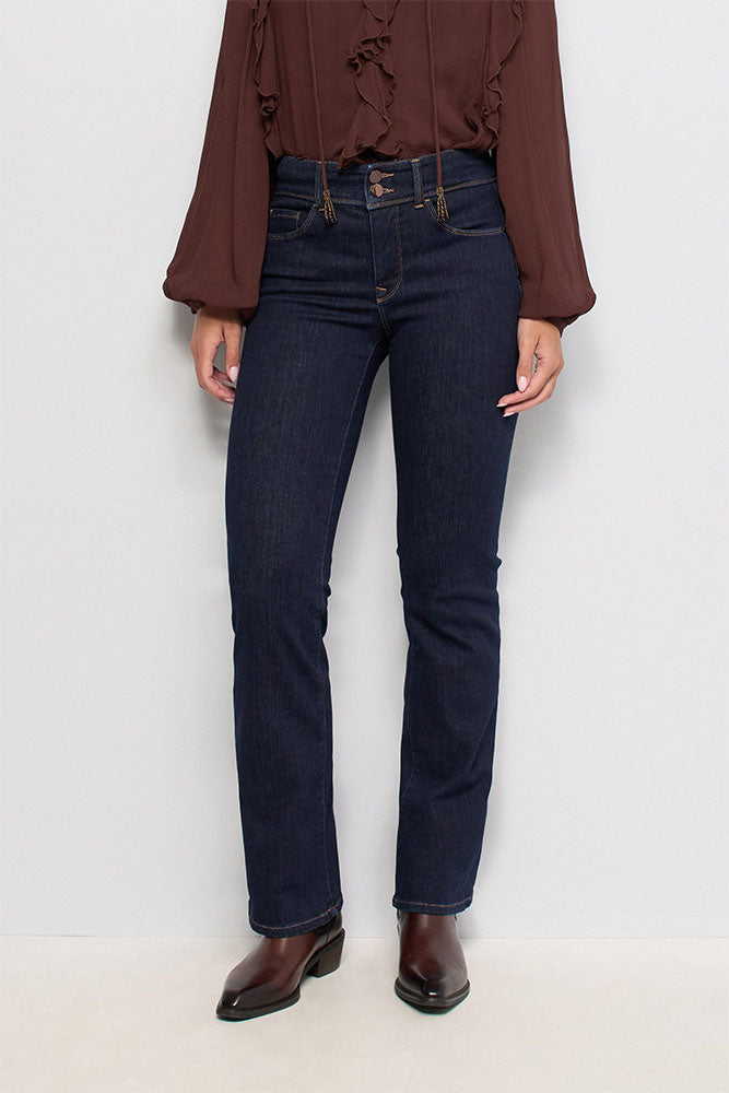 Secret Push In Bootcut Perfect Shape Jeans- Dark Blue Denim