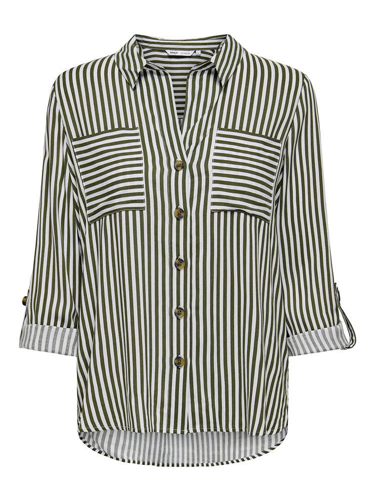 Onlyasmin Shirt-Grape/White Stripe