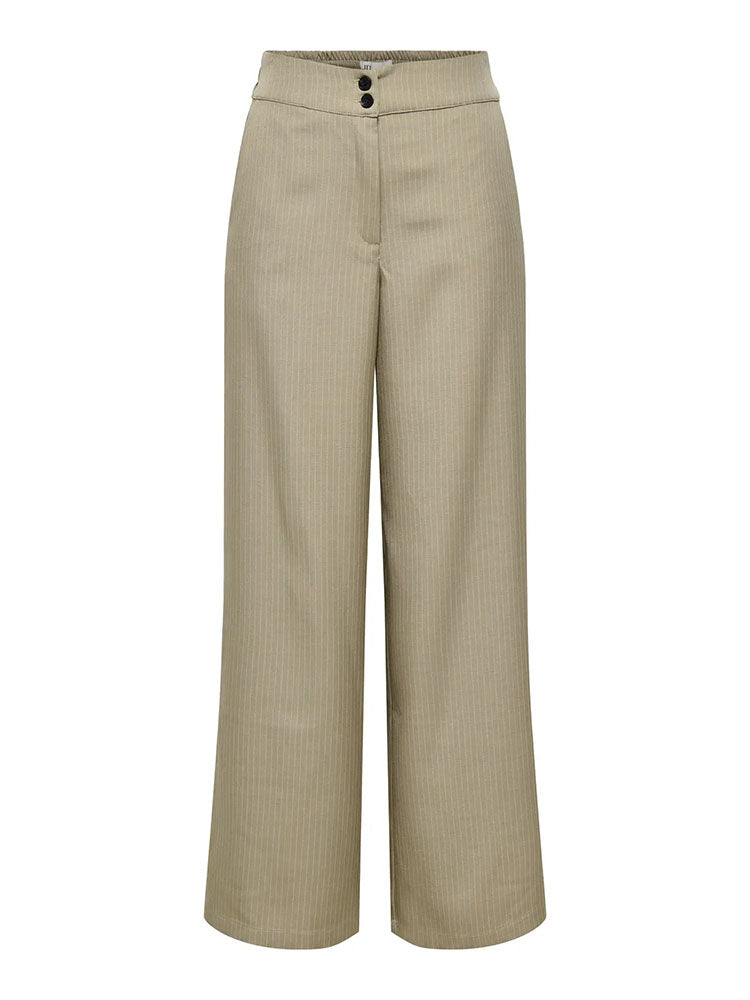 Jdydora High Waist Wide Leg Trousers-Beige/White Pinstripe
