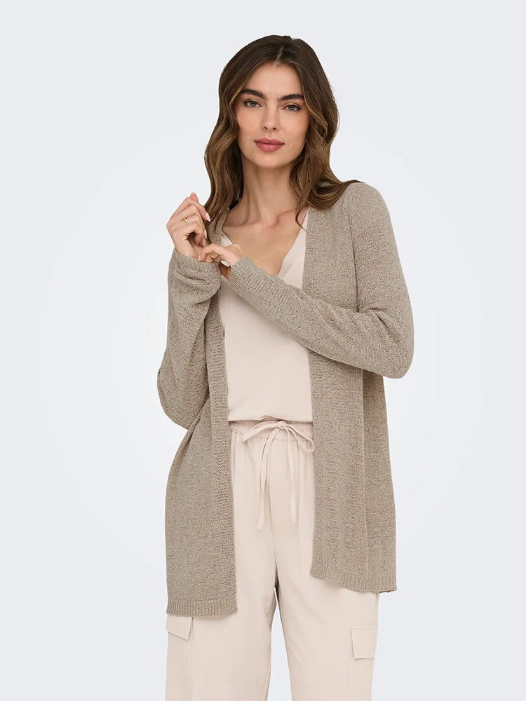 Onlsunny V-Neck Long Cardigan-Stone