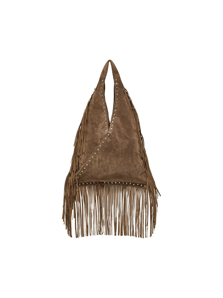 Onlsophia Fringes Faux Suede Shoulder Bag-Brown