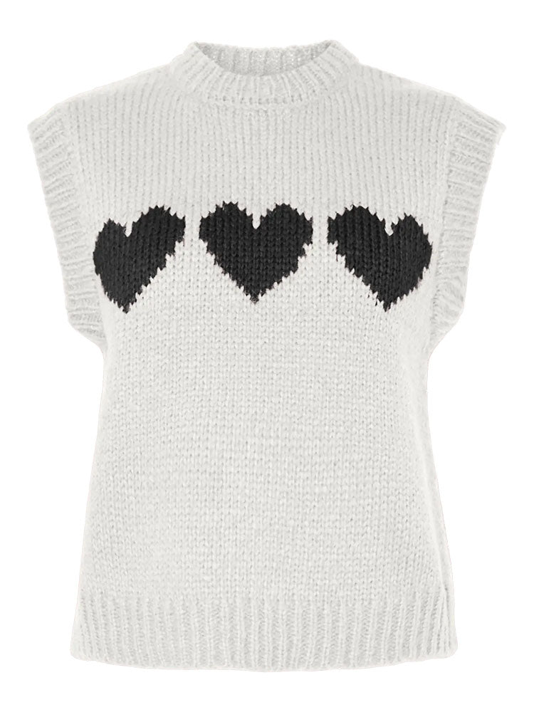 Pcjove Knit Vest-Cream