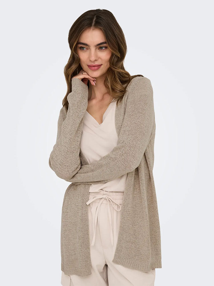 Onlsunny V-Neck Long Cardigan-Stone