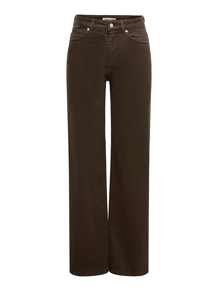 Onlmadison Blush High Waist Wide Color Jeans-Dark Brown Denim