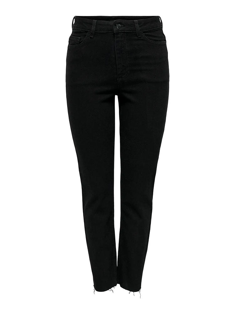 Jdylulu High Waist Straight Leg Ankle Jeans-Black