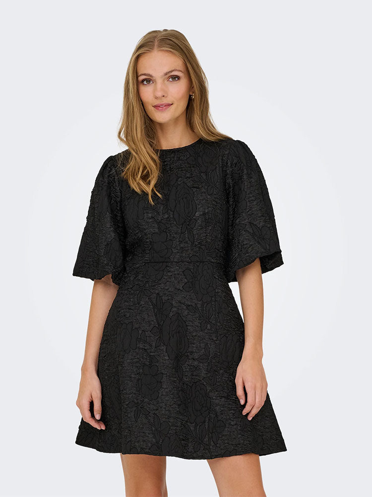 Jdydora Midi Bow Dress-Black