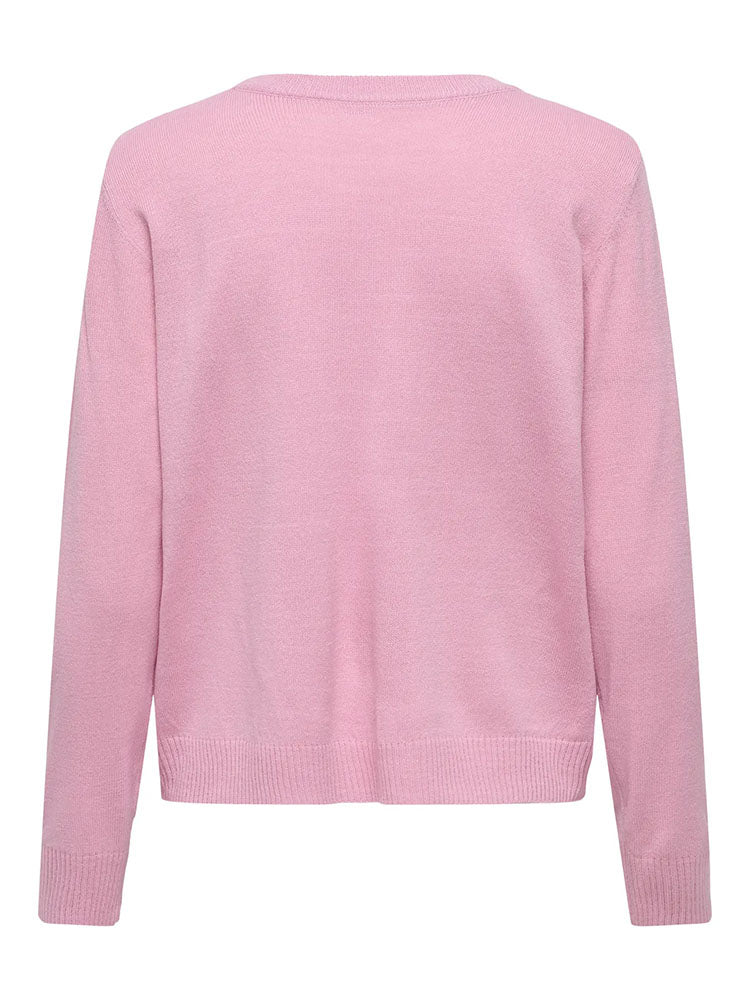 Onlxmas Shine Knit Sweater-Pink Candy Canes