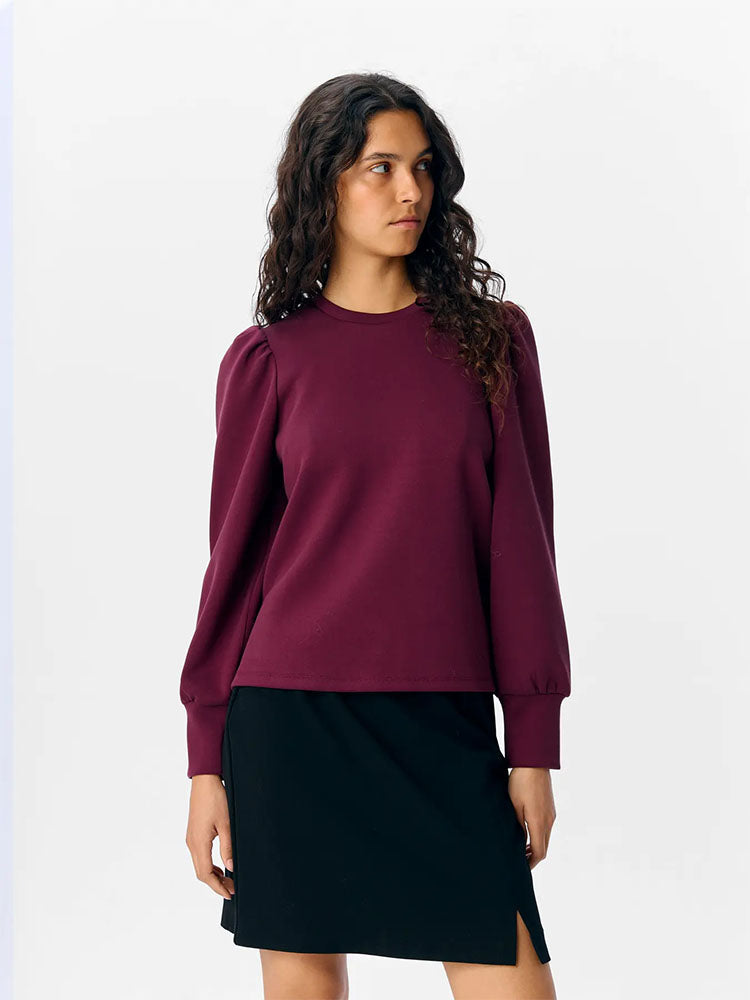 Objandrea Frill Sleeve Sweater-Mauve