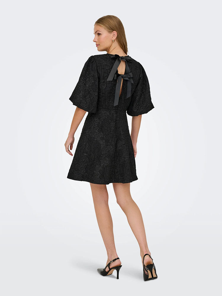 Jdydora Midi Bow Dress-Black