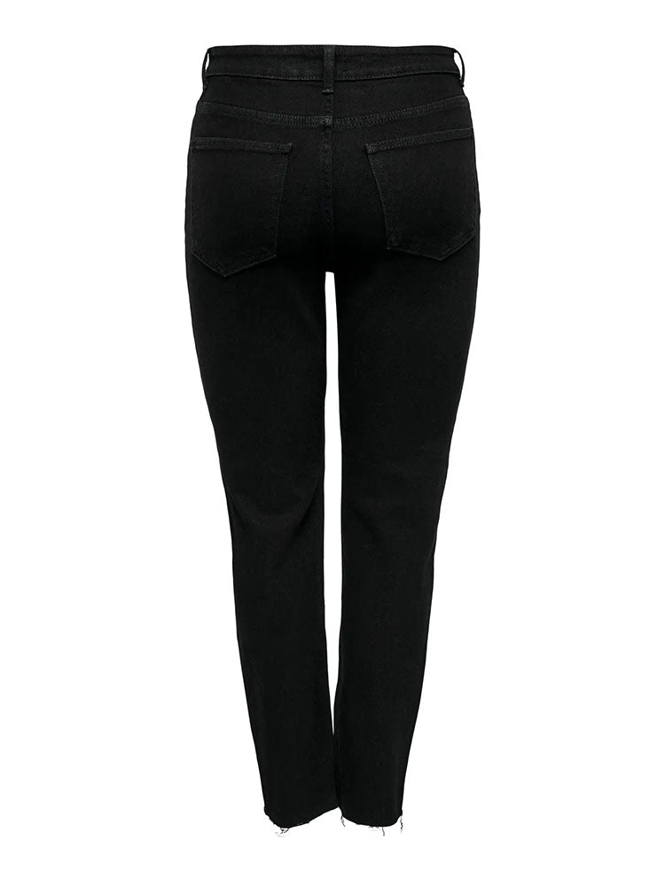 Jdylulu High Waist Straight Leg Ankle Jeans-Black