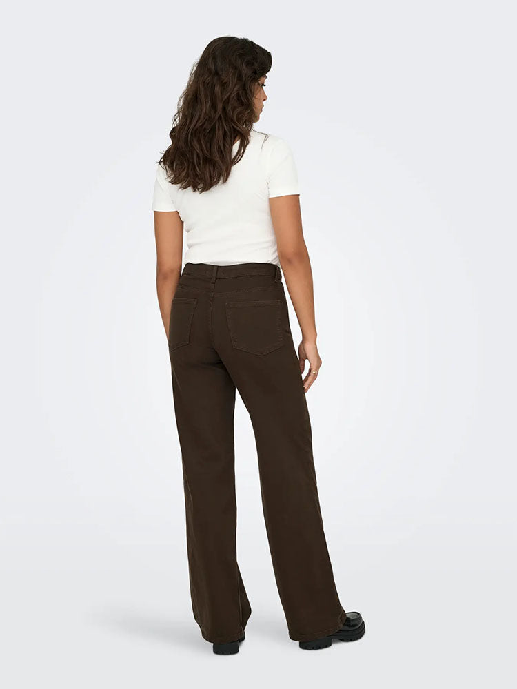 Onlmadison Blush High Waist Wide Color Jeans-Dark Brown Denim