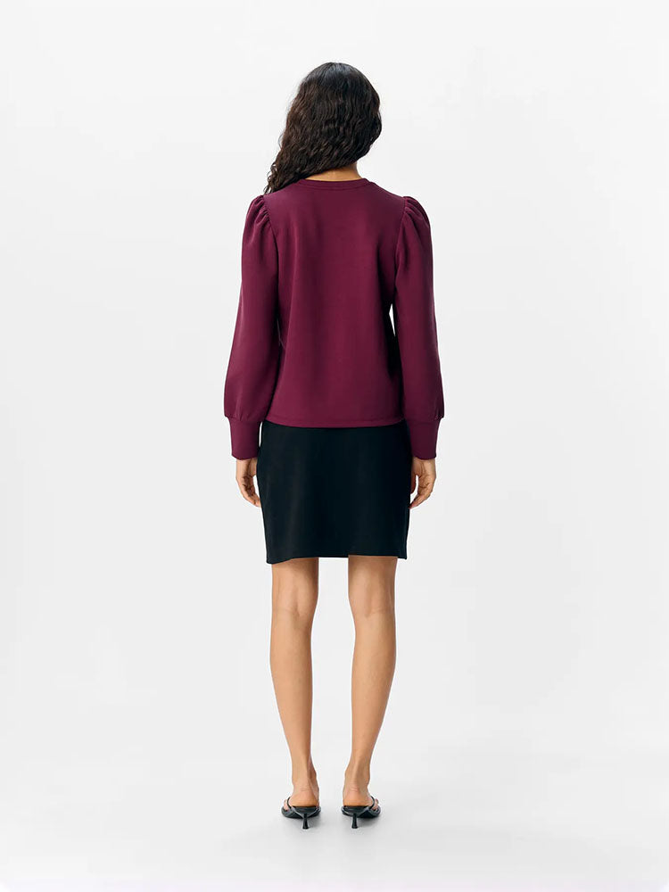 Objandrea Frill Sleeve Sweater-Mauve
