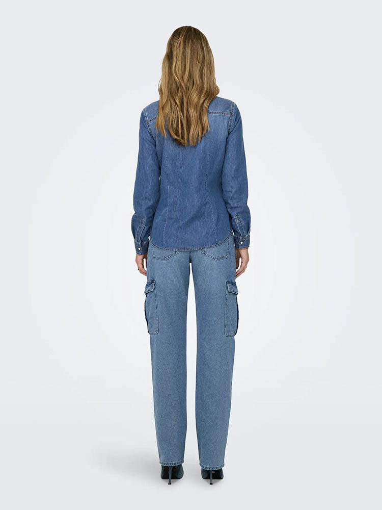 Onlalexa Denim Shirt-Medium Blue Denim