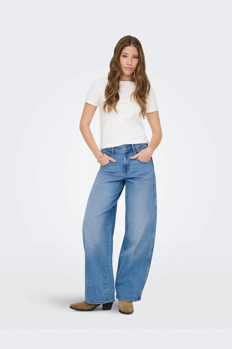 Onltamy High Waist Barrel Jeans-Light Blue Denim