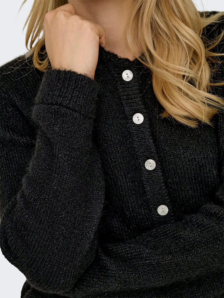 Onlmaggie Button Cardigan-Black