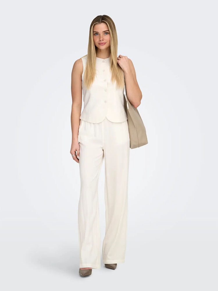 Onlgoa Linen Waistcoat-Cream