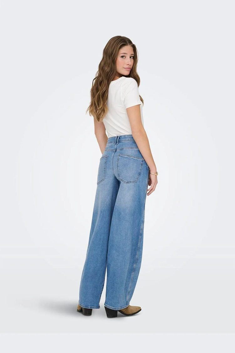 Onltamy High Waist Barrel Jeans-Light Blue Denim