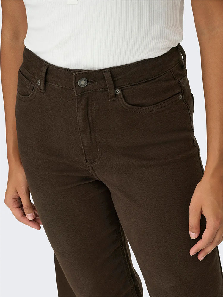 Onlmadison Blush High Waist Wide Color Jeans-Dark Brown Denim