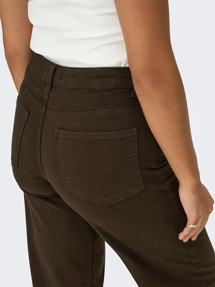 Onlmadison Blush High Waist Wide Color Jeans-Dark Brown Denim