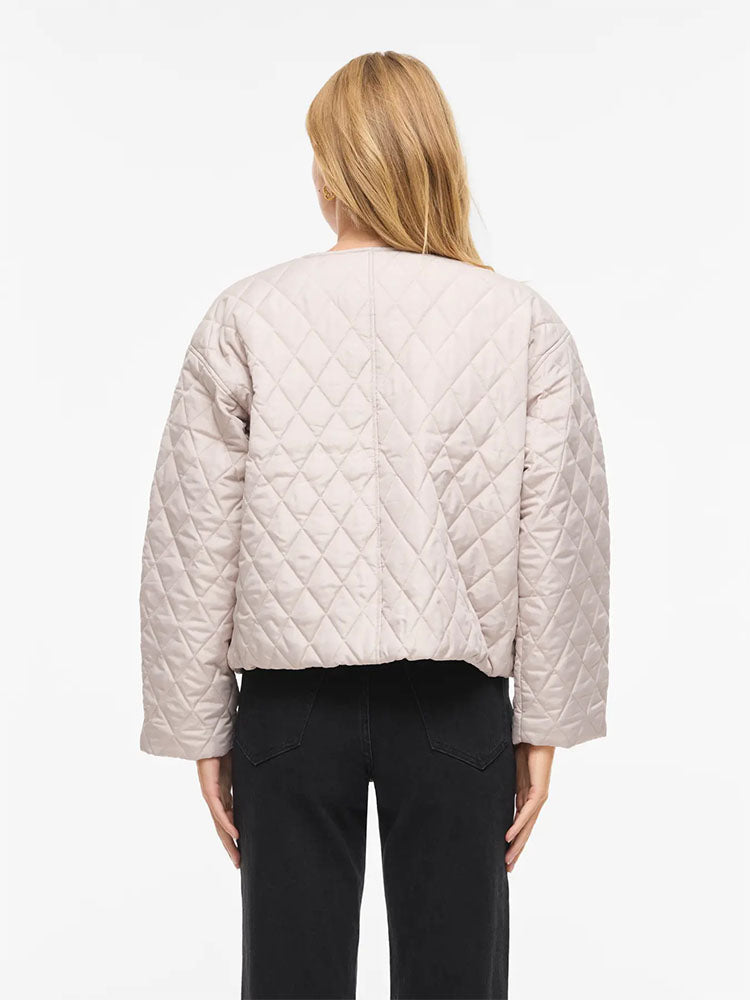 Vitate Short Quilted Jacket-Light Beige