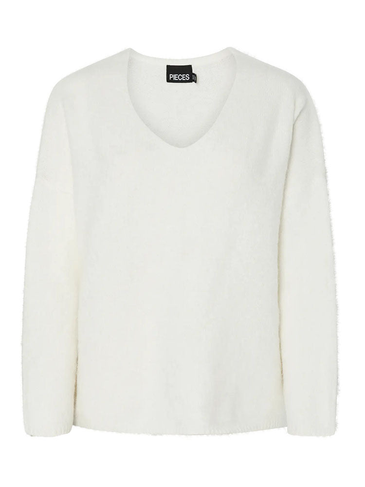 Pcpam Oversize Knit Sweater-White