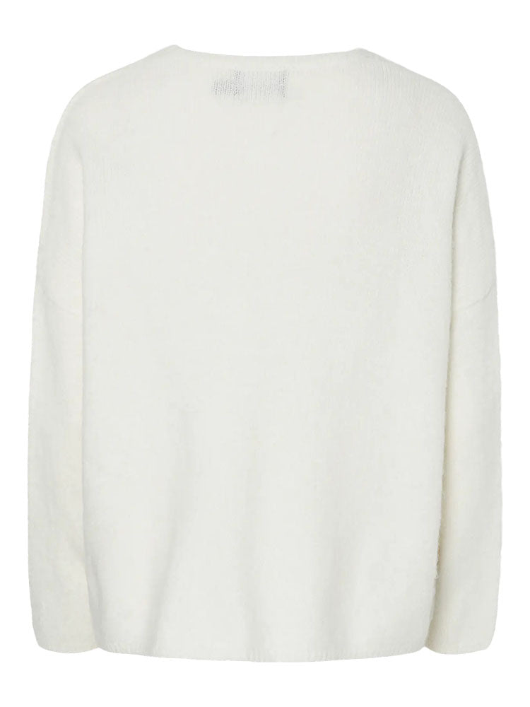 Pcpam Oversize Knit Sweater-White