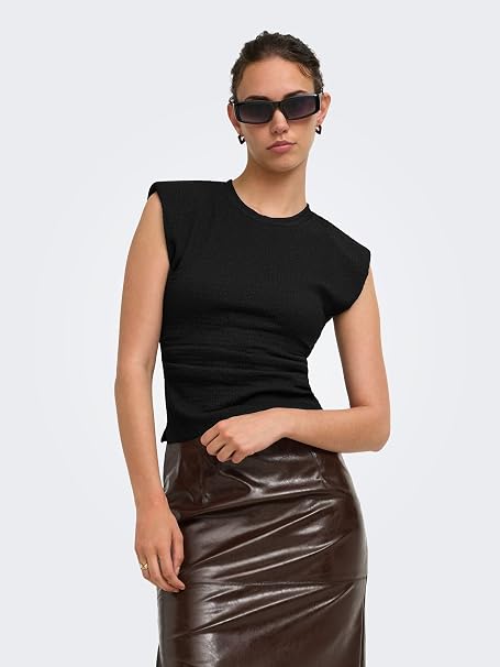 Onldebbie Sleeveless Top-Black